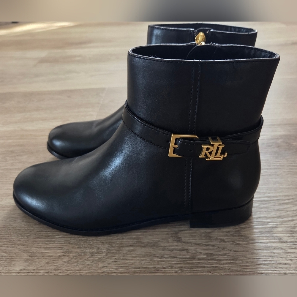 Lauren Ralph Lauren Brooke II burnished leather bootie - Picture 2 of 8